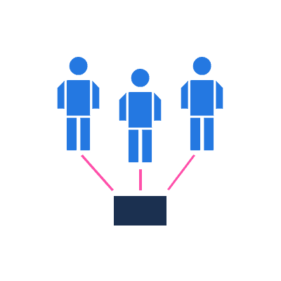 Shows three tenants connected to the same app